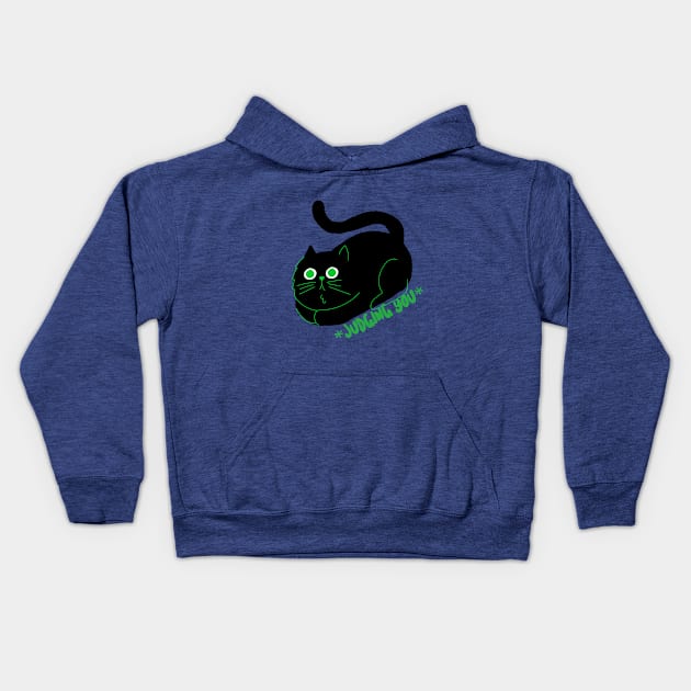 This Cat Is Silently Judging You Kids Hoodie by A Black Cat Named Salem 
